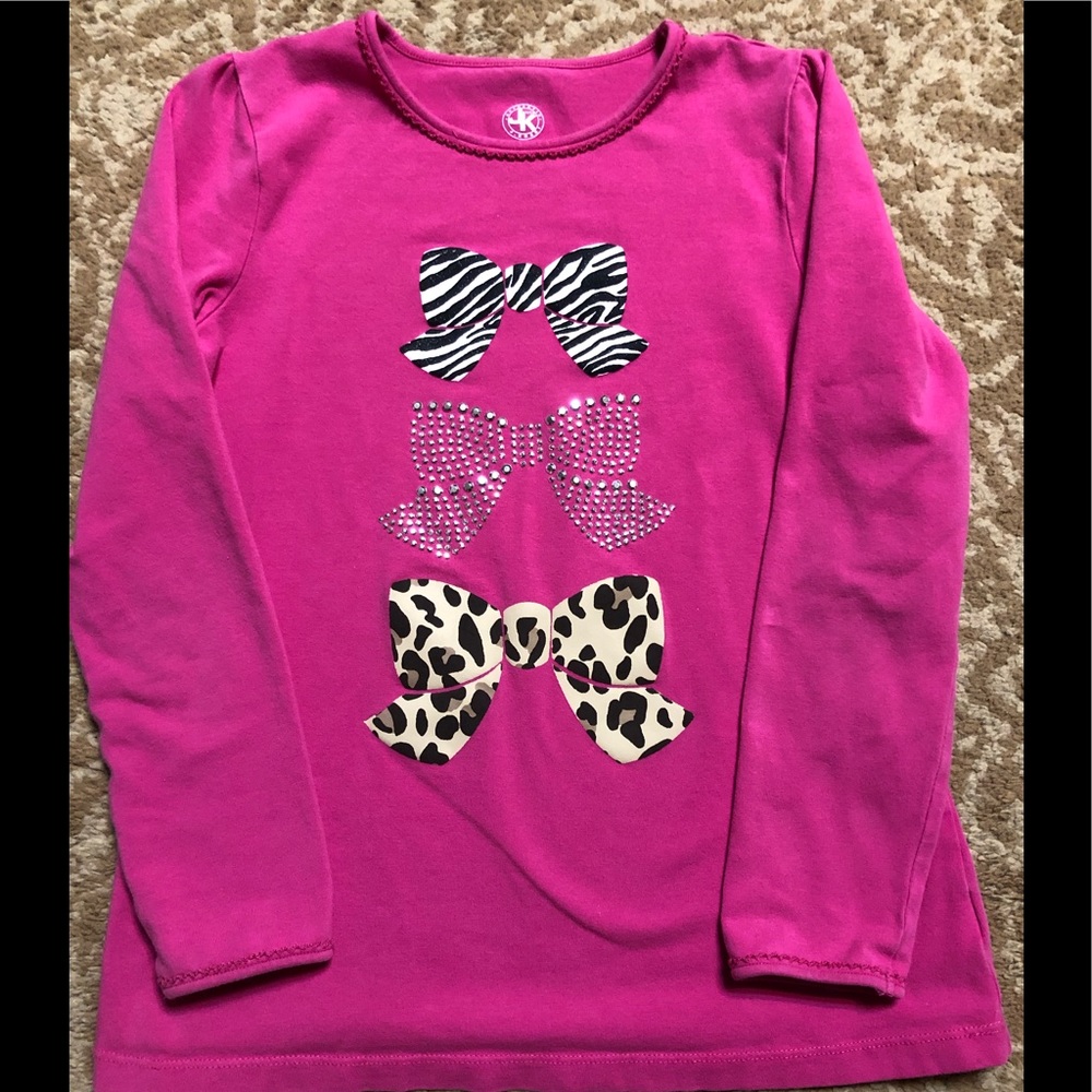 Girls pink long sleeved graphic top
